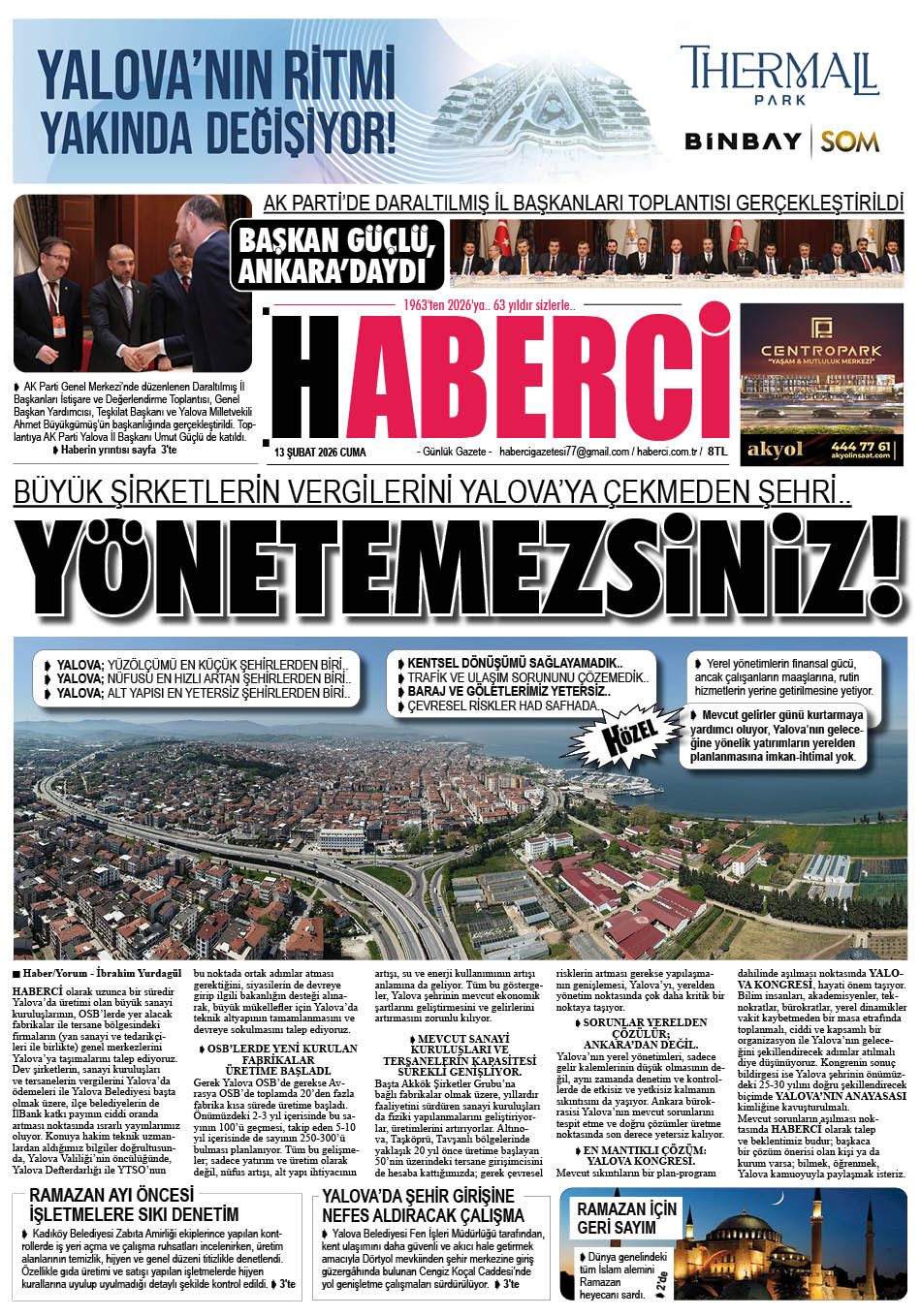 Günlük Gazete Manşeti