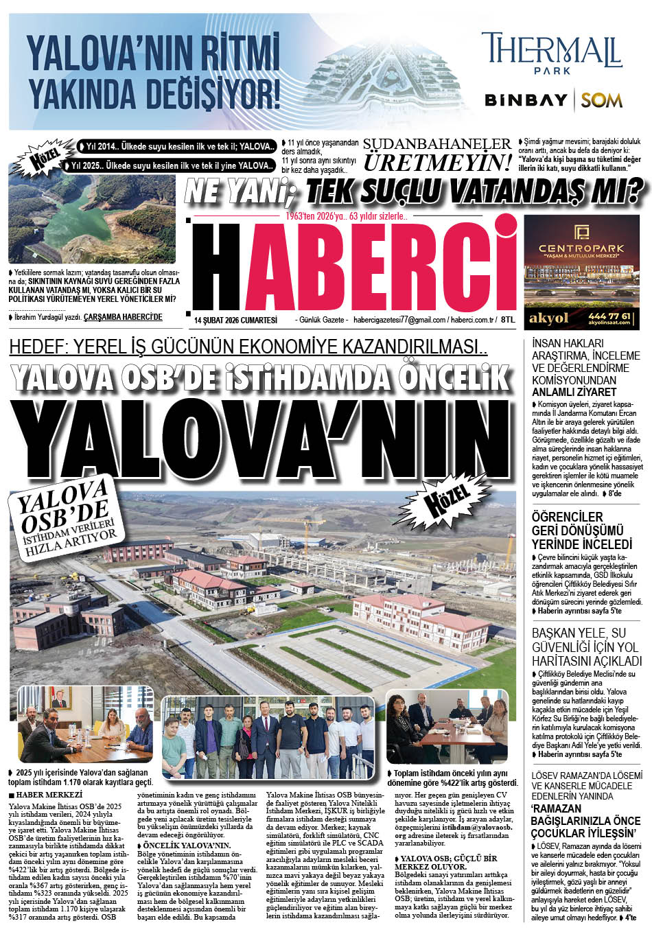 Günlük Gazete Manşeti