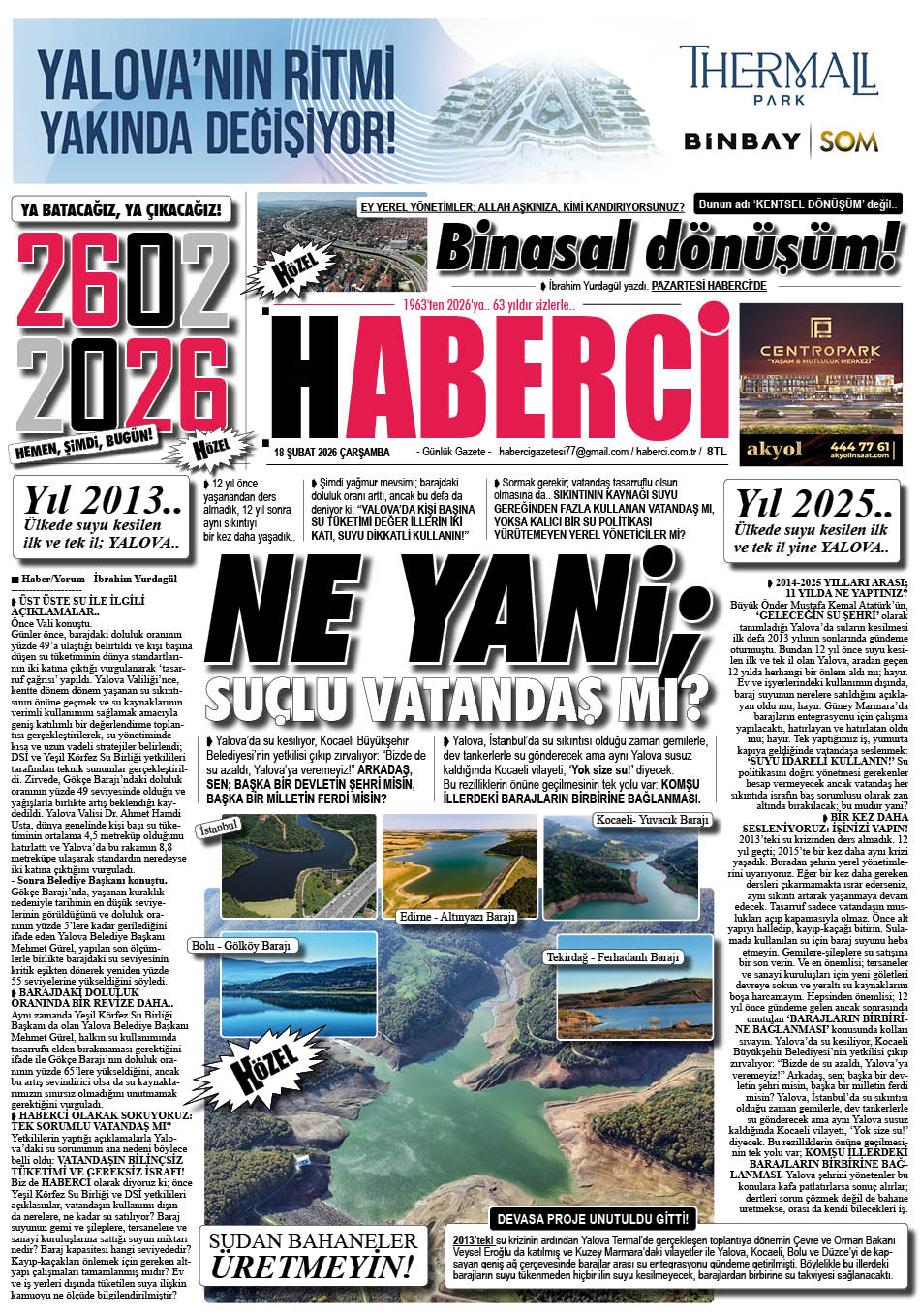 Günlük Gazete Manşeti