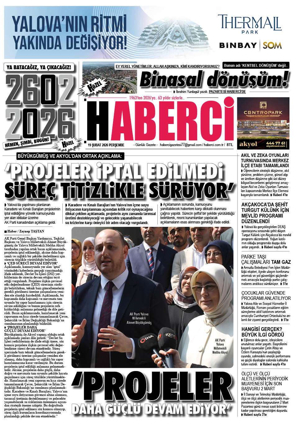 Günlük Gazete Manşeti