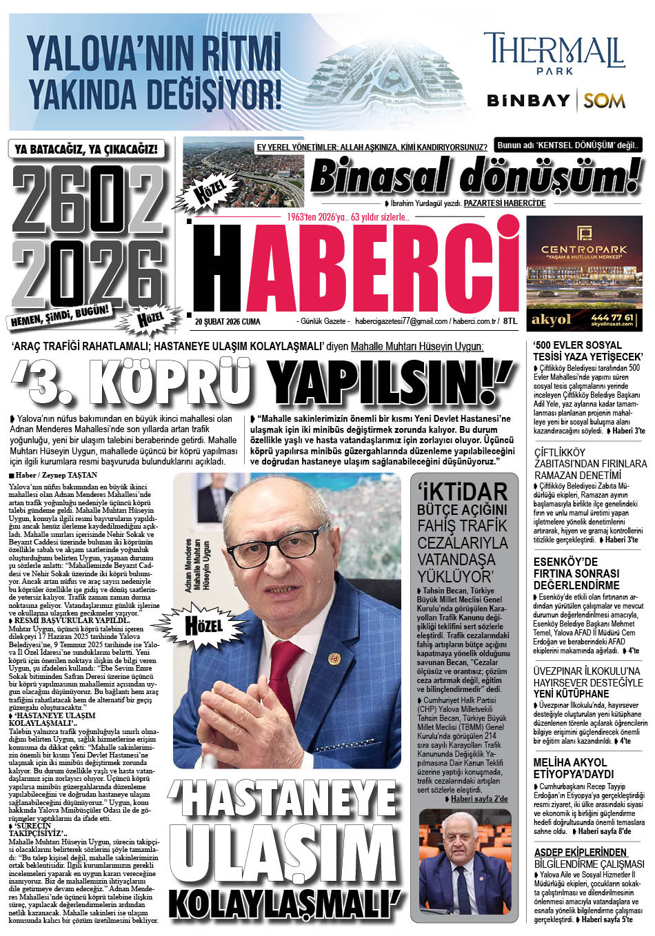 Günlük Gazete Manşeti