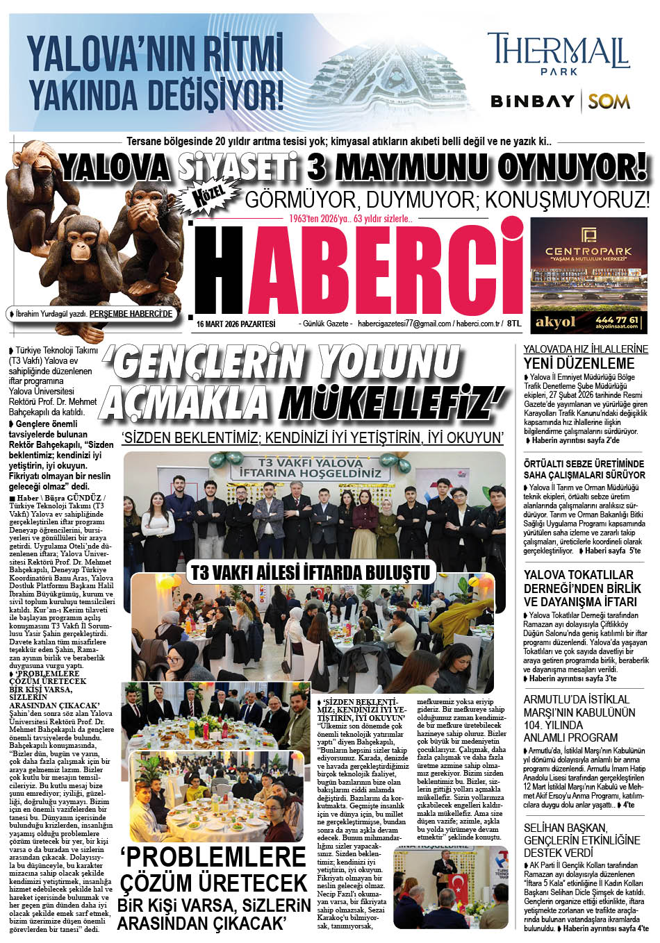 Günlük Gazete Manşeti