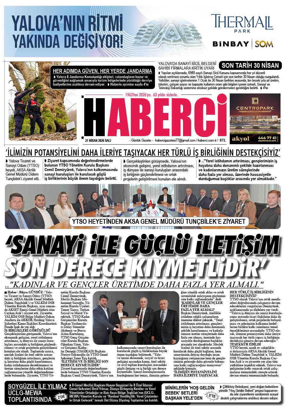 Günlük Gazete Manşeti