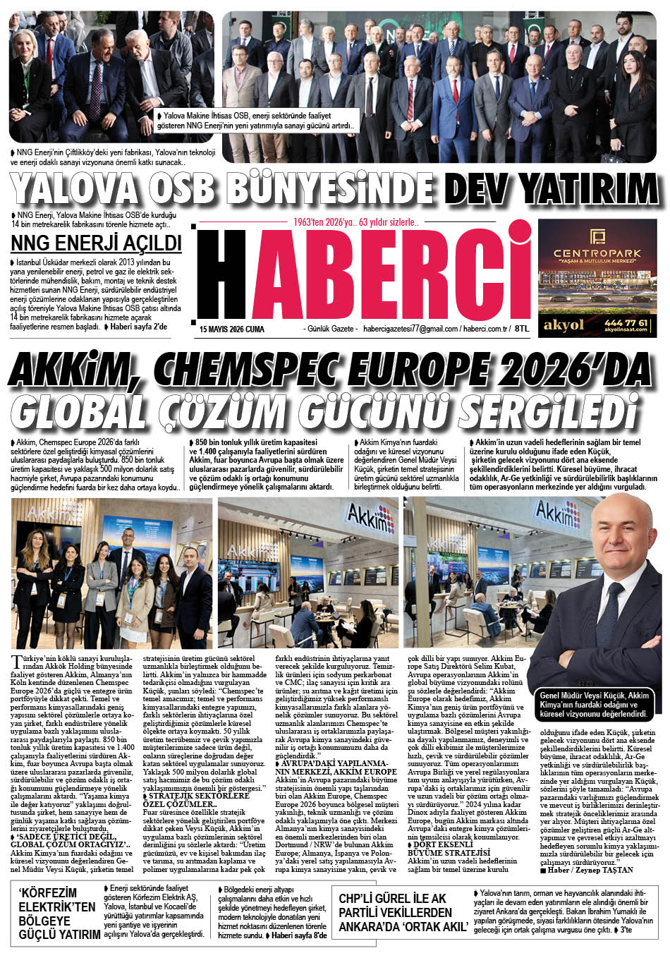 Günlük Gazete Manşeti