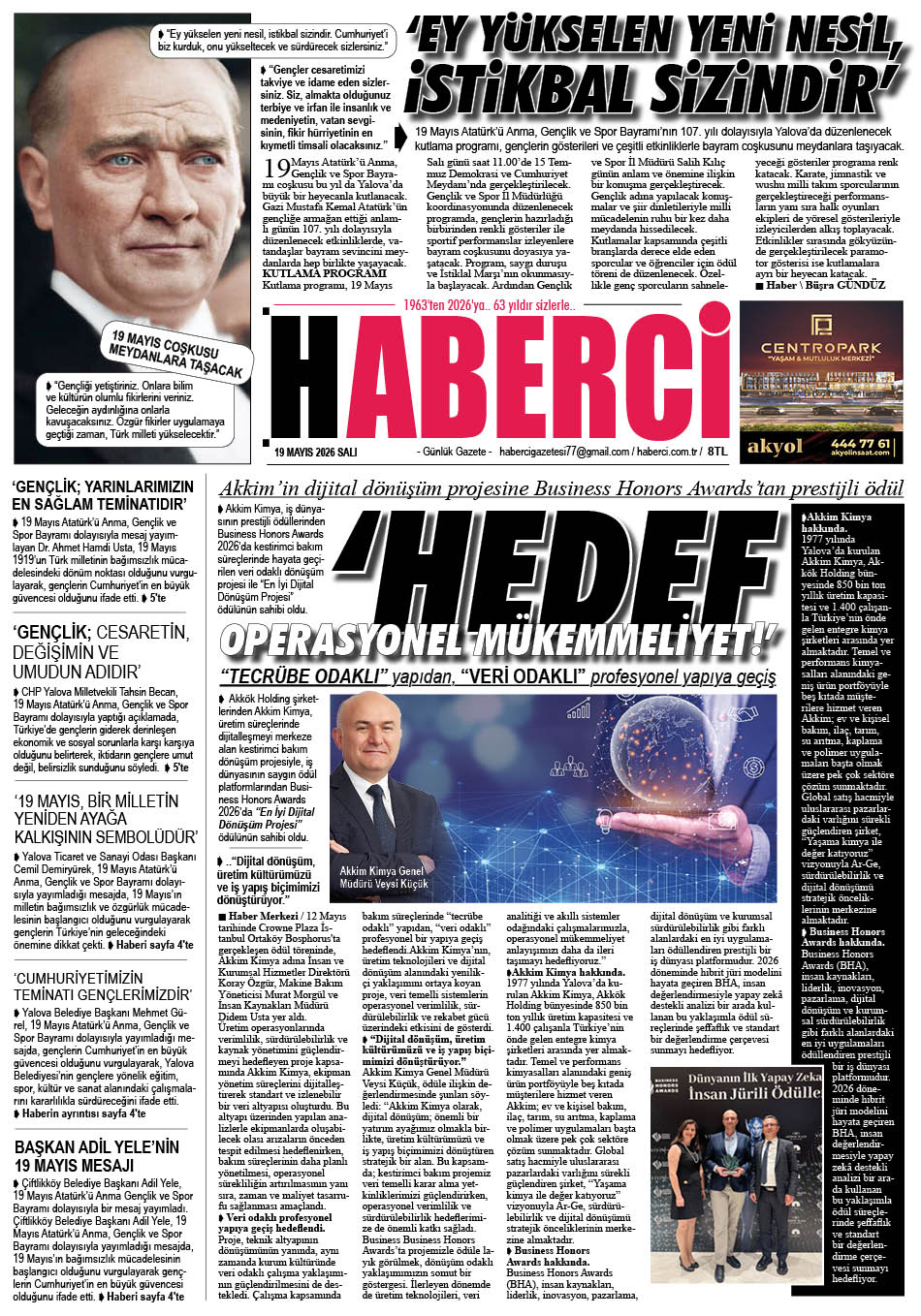 Günlük Gazete Manşeti