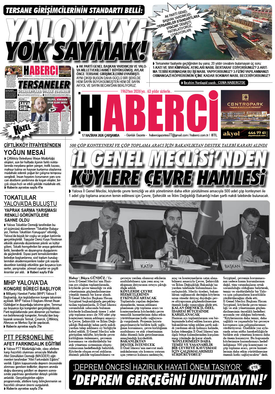 Günlük Gazete Manşeti