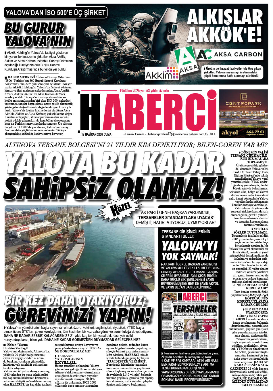 Günlük Gazete Manşeti