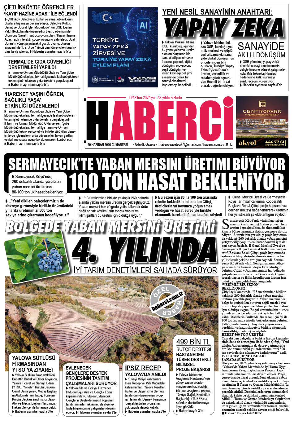 Günlük Gazete Manşeti