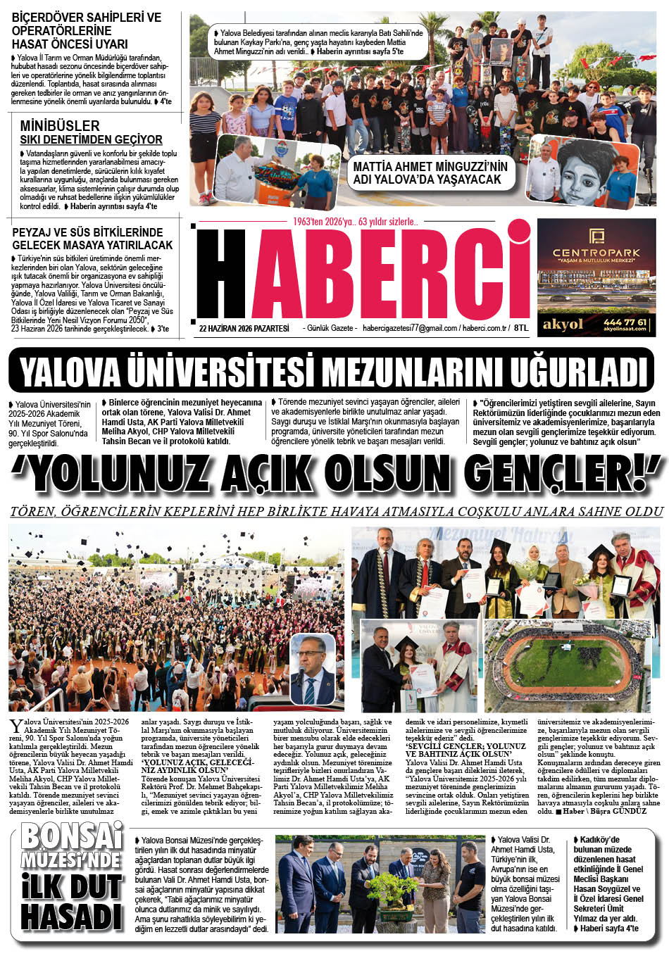 Günlük Gazete Manşeti
