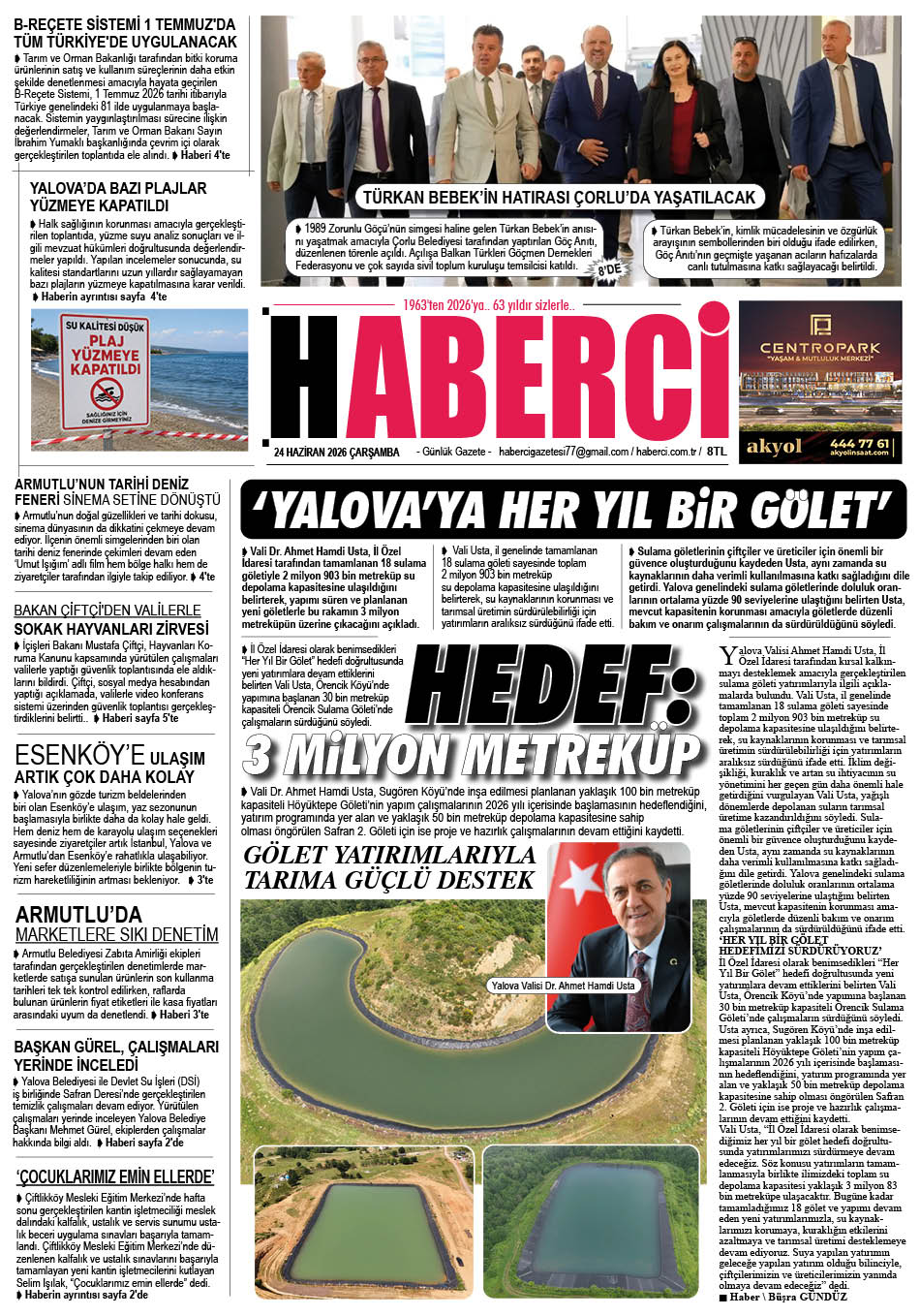 Günlük Gazete Manşeti