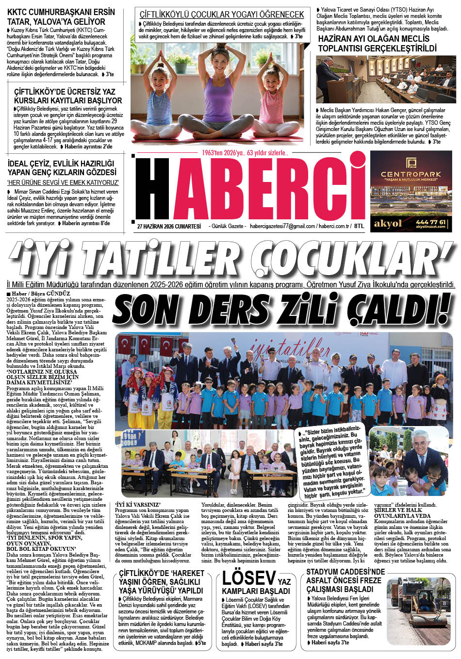 Günlük Gazete Manşeti