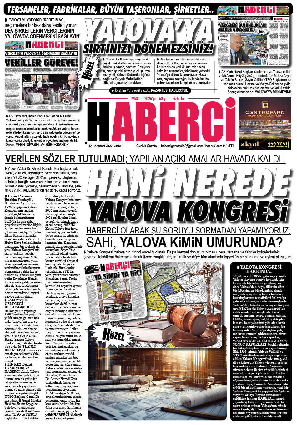 Günlük Gazete Manşeti