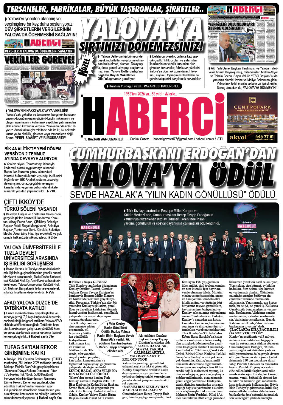 Günlük Gazete Manşeti