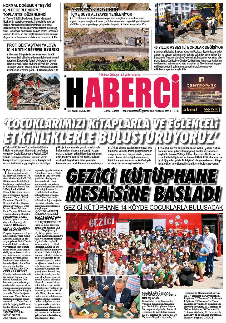 Günlük Gazete Manşeti