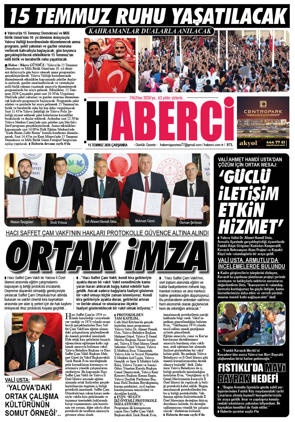 Günlük Gazete Manşeti