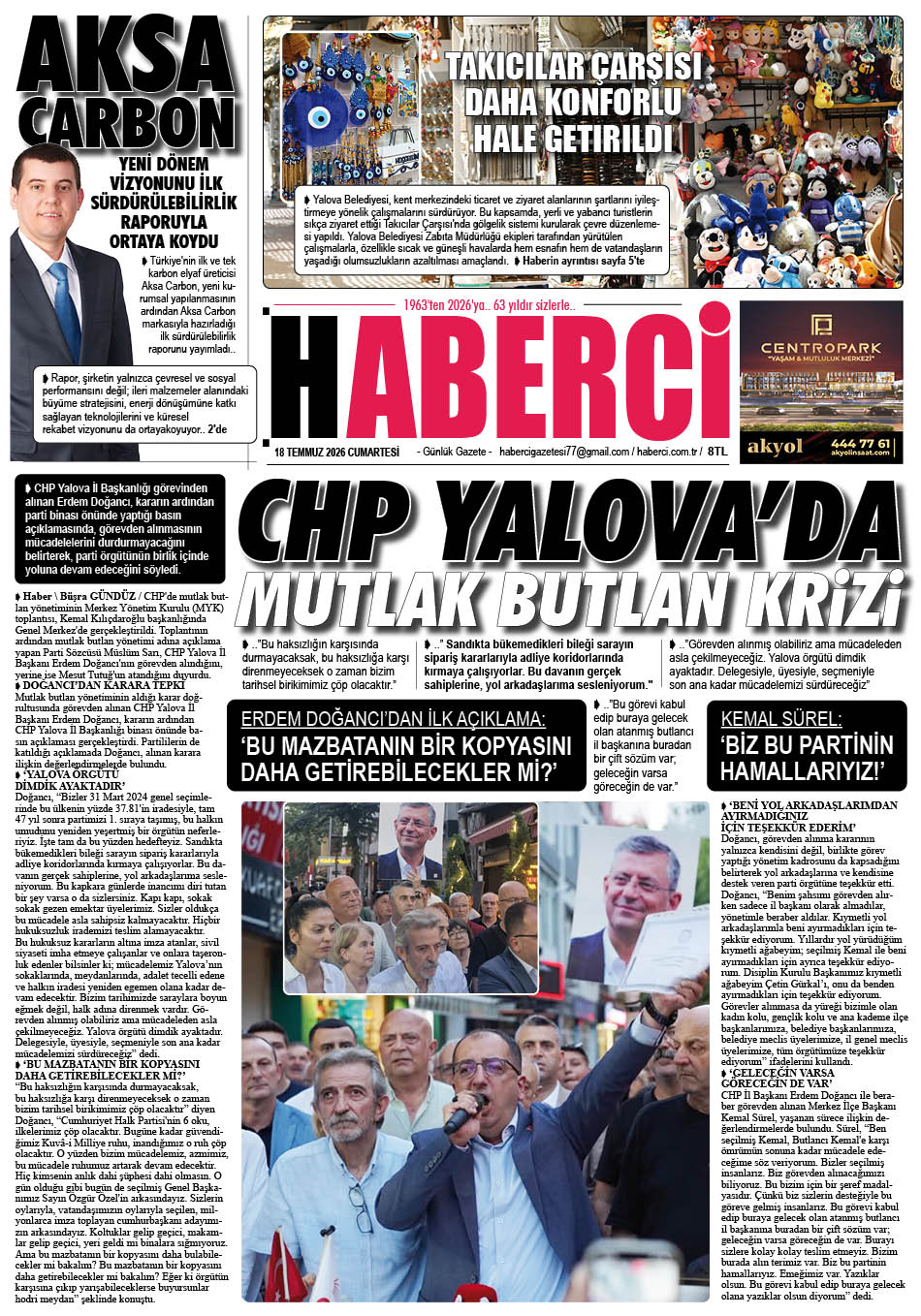 Günlük Gazete Manşeti