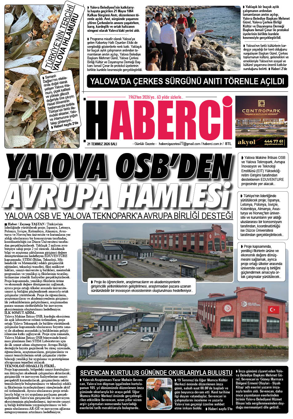 Günlük Gazete Manşeti