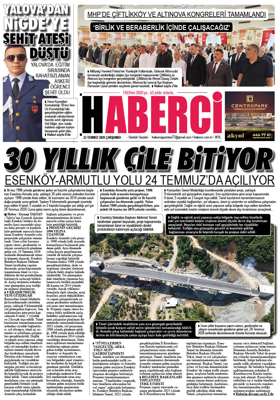 Günlük Gazete Manşeti