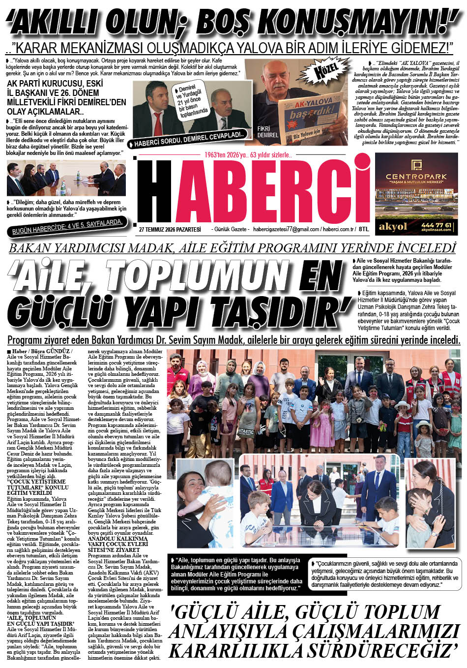 Günlük Gazete Manşeti