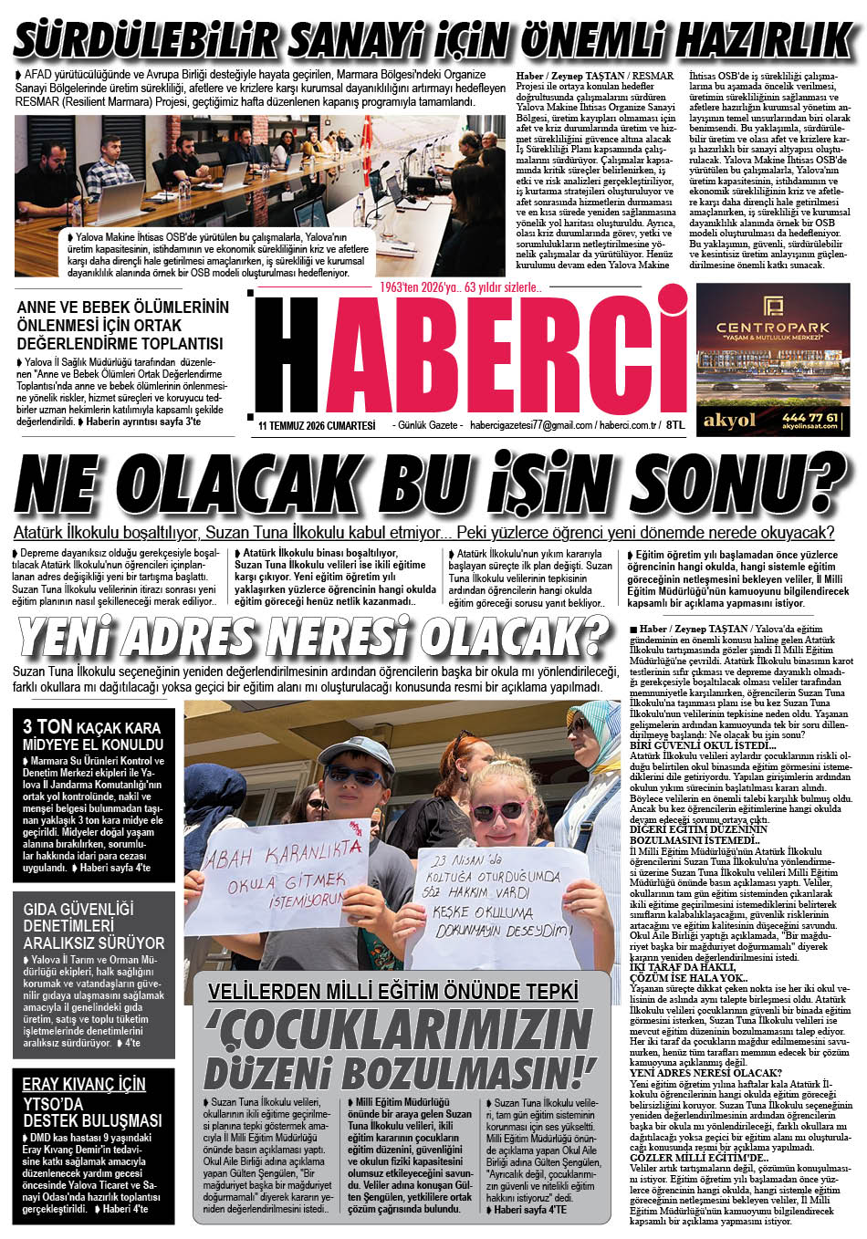 Günlük Gazete Manşeti