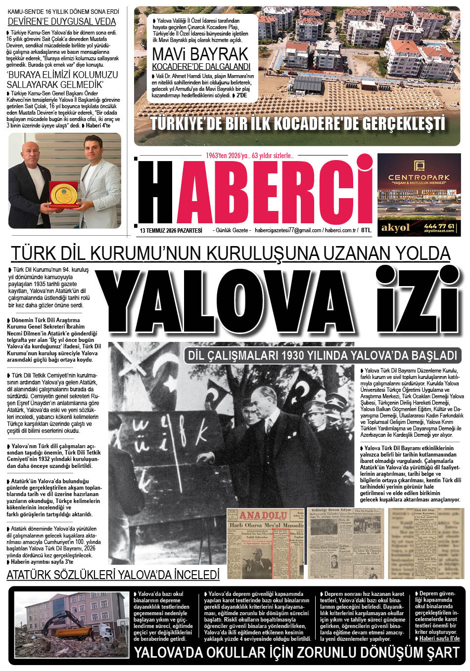 Günlük Gazete Manşeti
