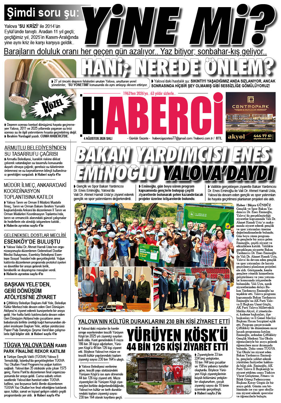Günlük Gazete Manşeti