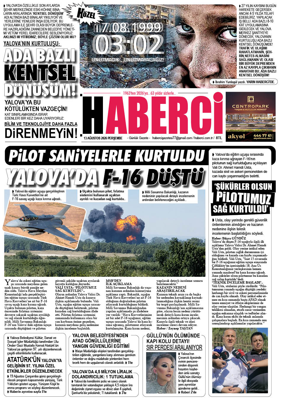 Günlük Gazete Manşeti