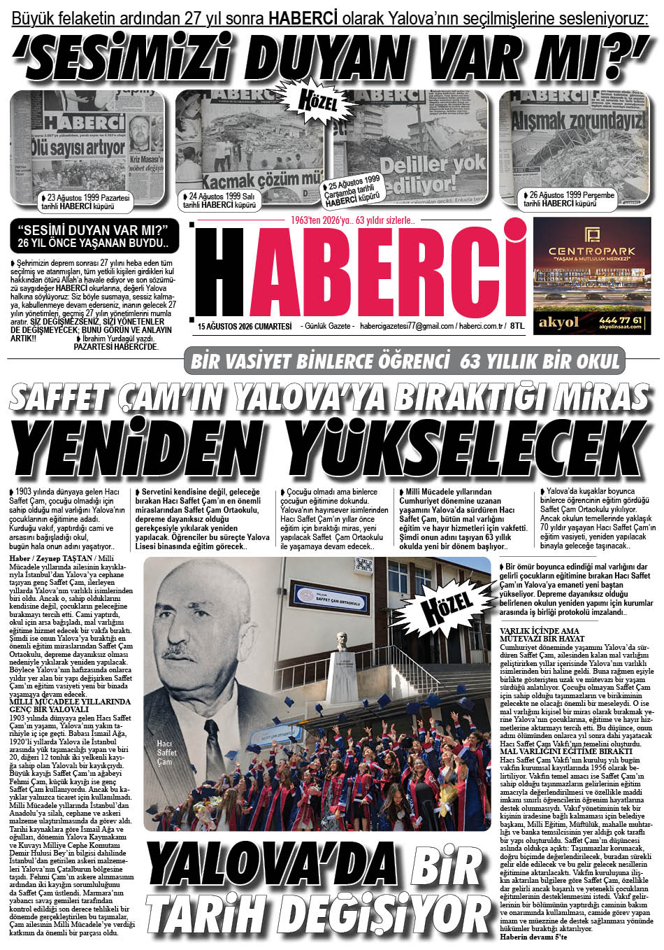 Günlük Gazete Manşeti