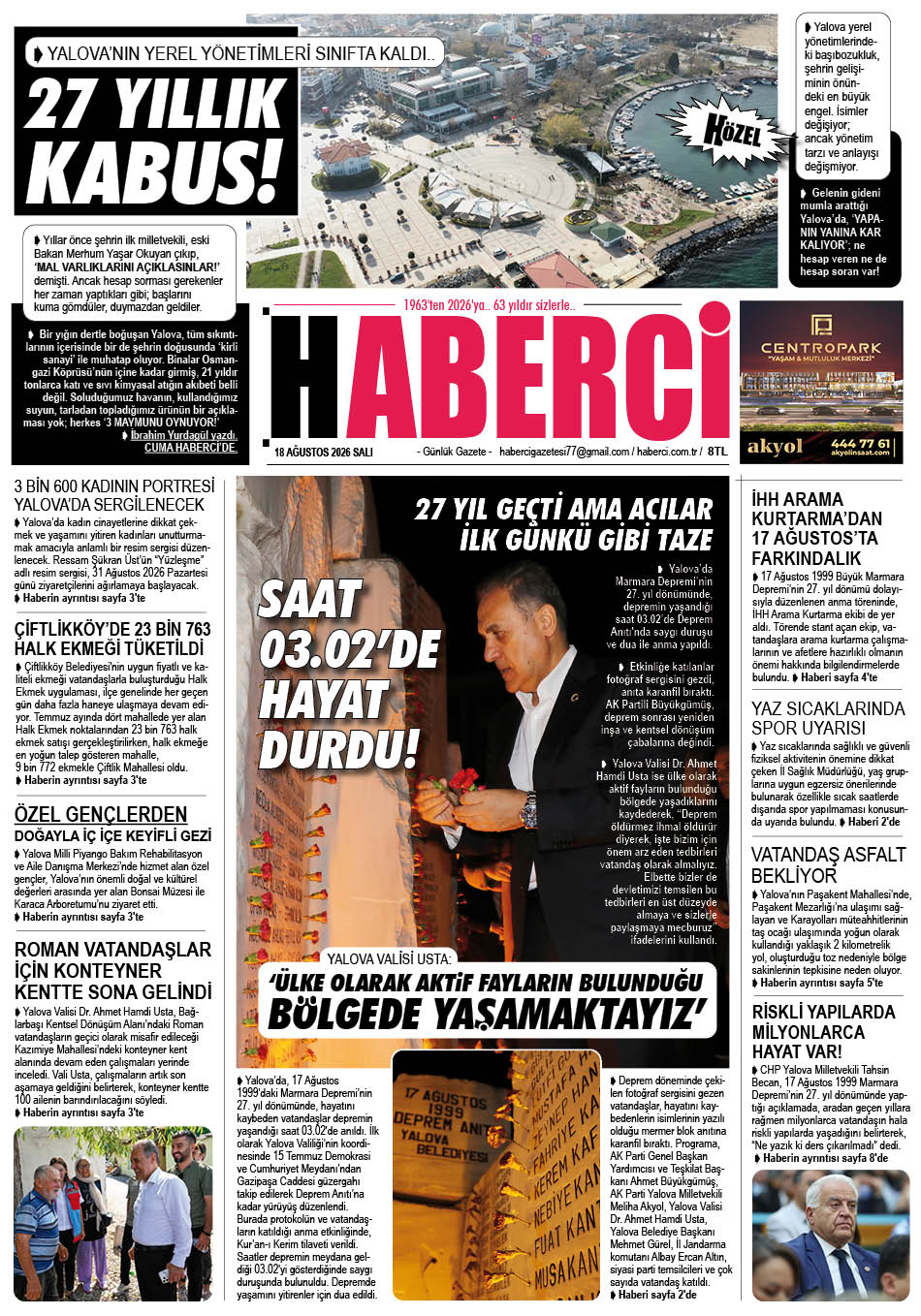 Günlük Gazete Manşeti