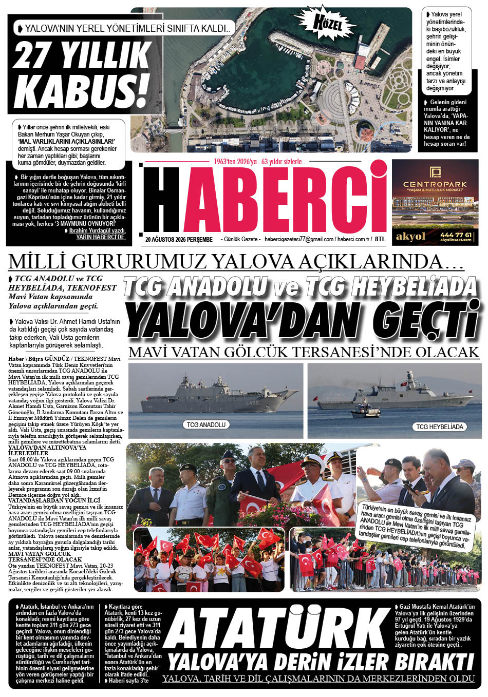 Günlük Gazete Manşeti