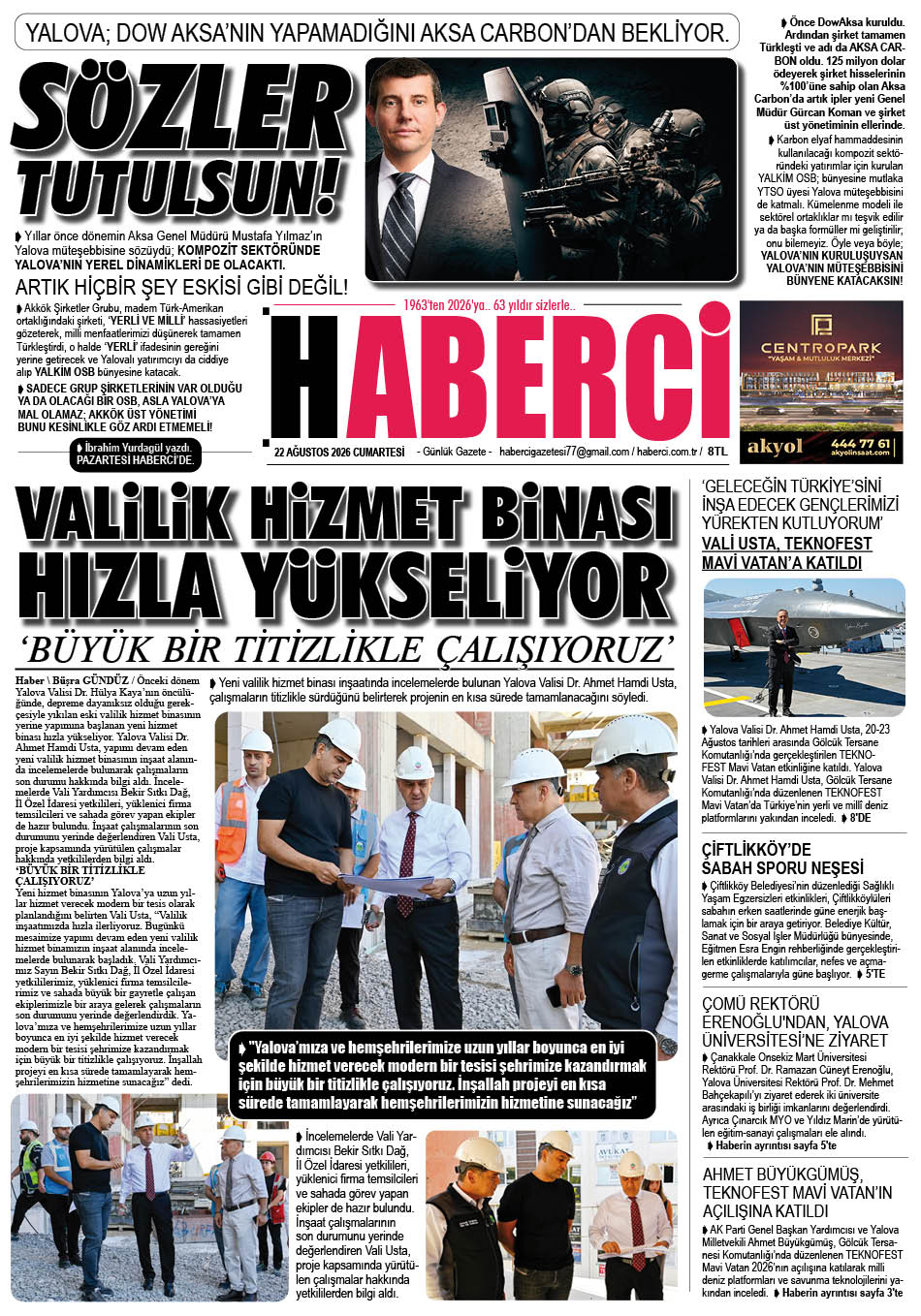 Günlük Gazete Manşeti