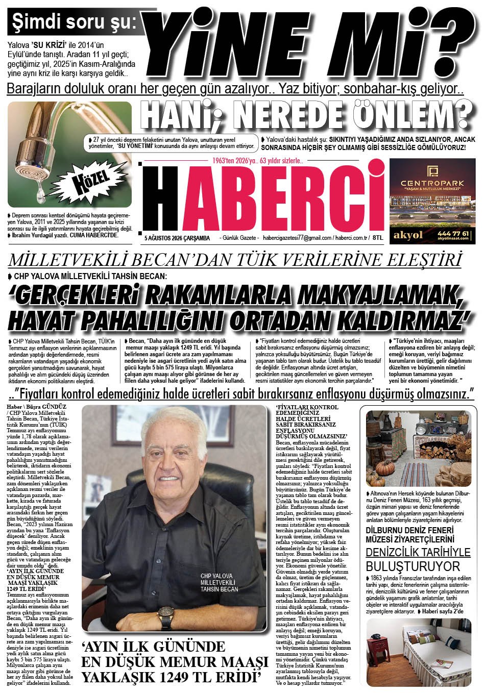 Günlük Gazete Manşeti