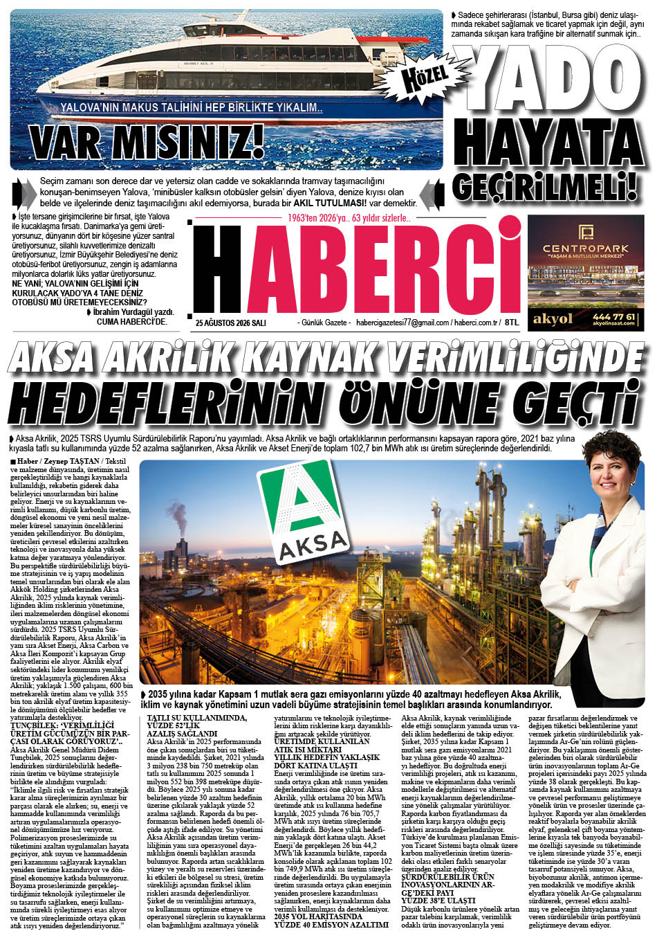 Günlük Gazete Manşeti
