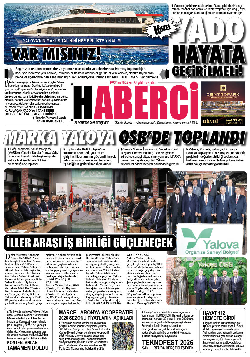 Günlük Gazete Manşeti