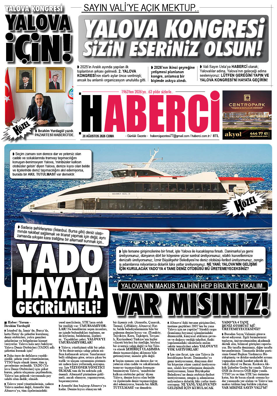 Günlük Gazete Manşeti