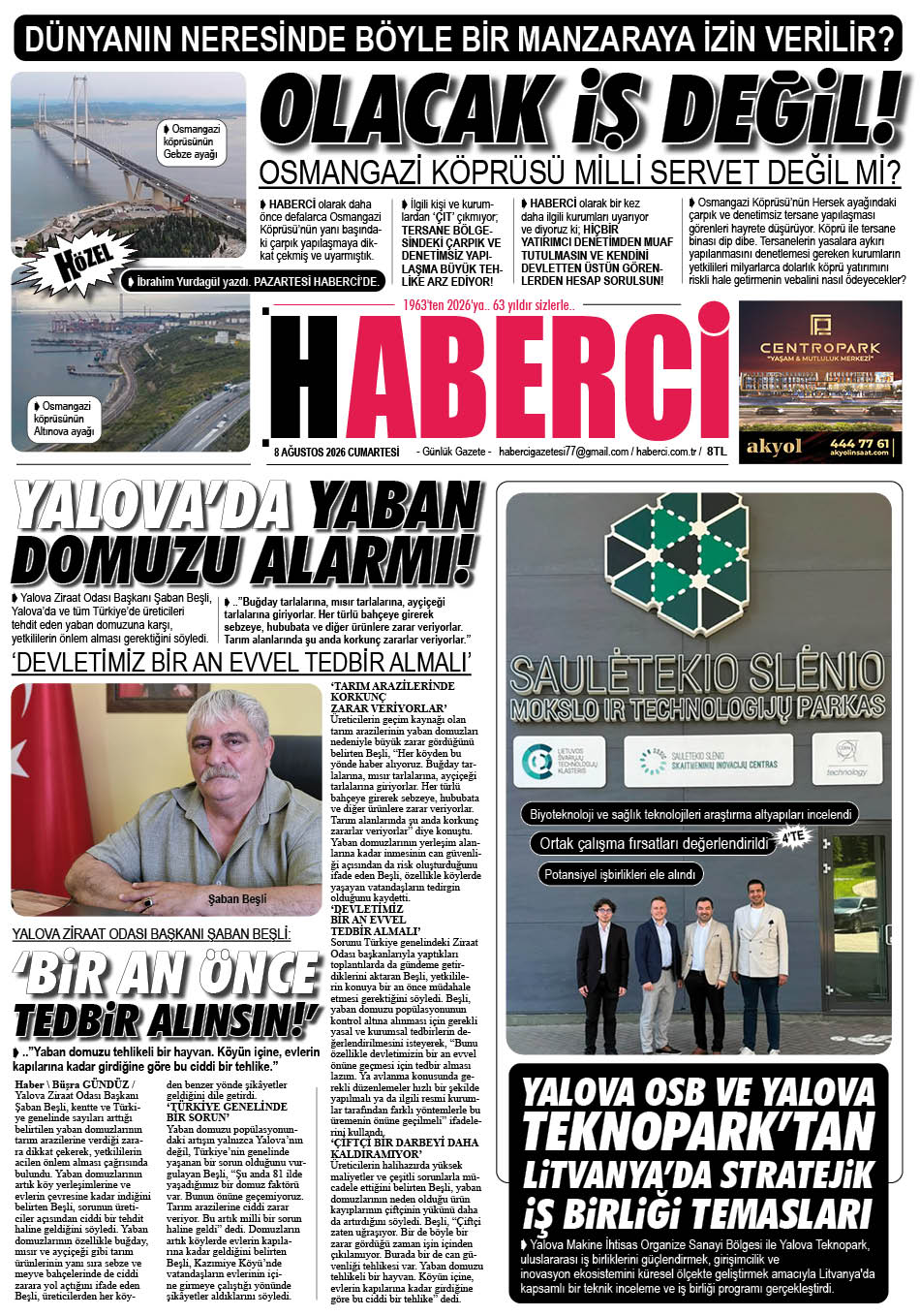 Günlük Gazete Manşeti