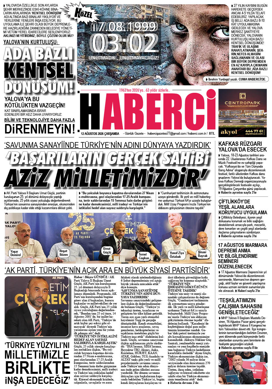 Günlük Gazete Manşeti