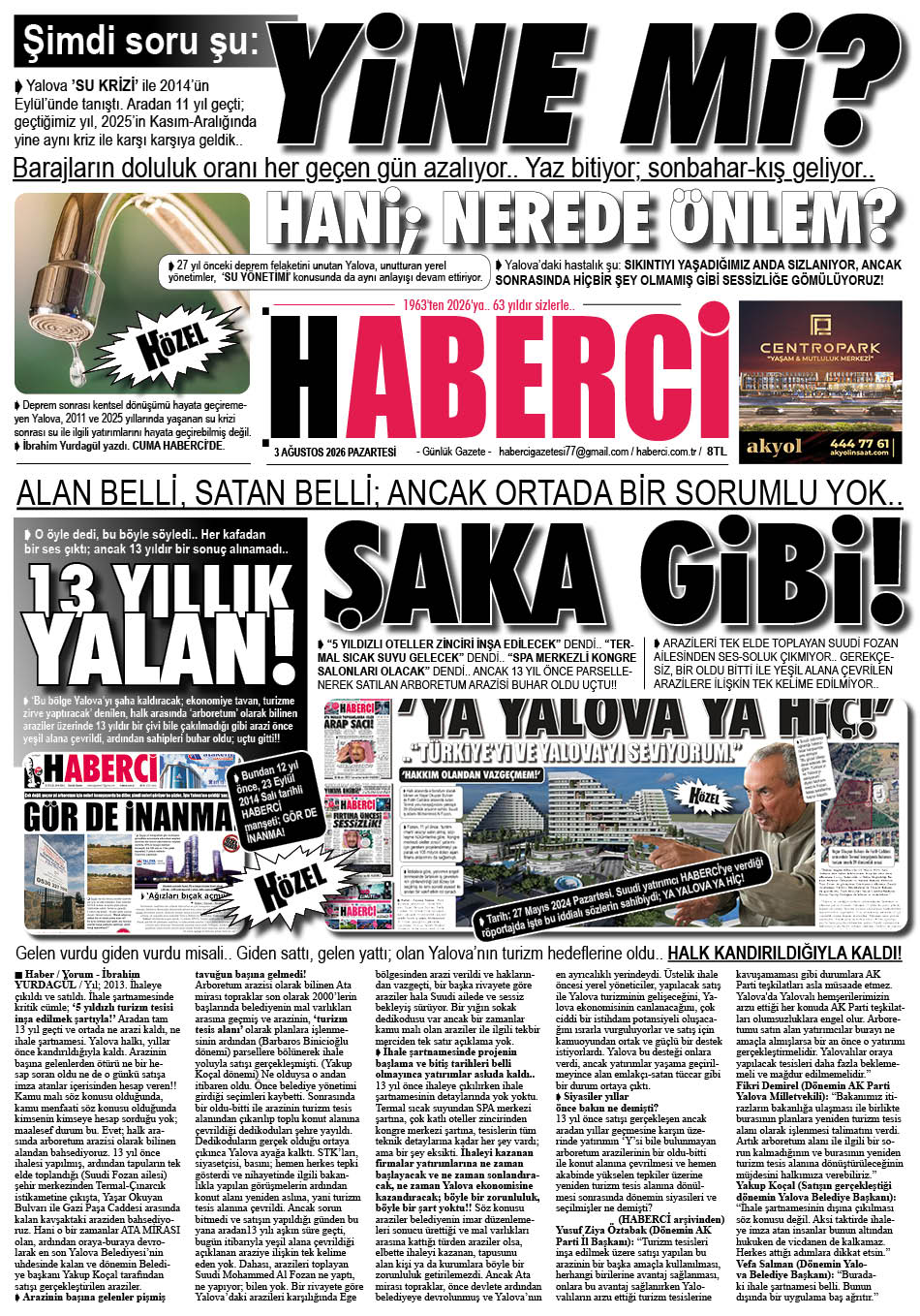 Günlük Gazete Manşeti