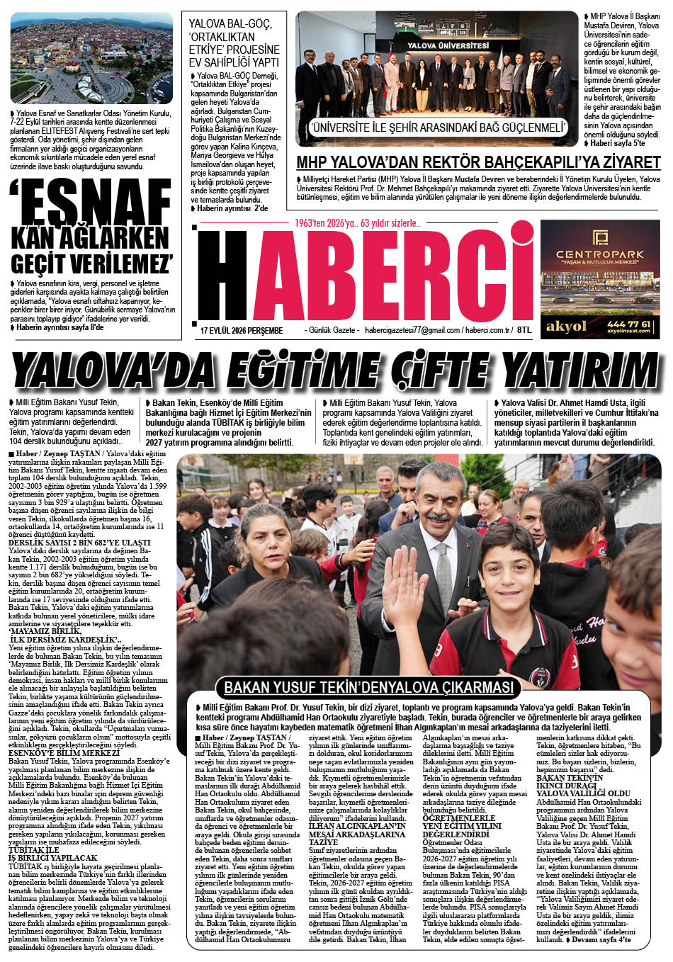 Günlük Gazete Manşeti