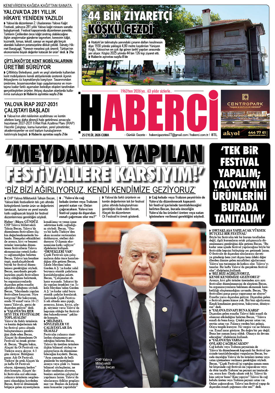 Günlük Gazete Manşeti