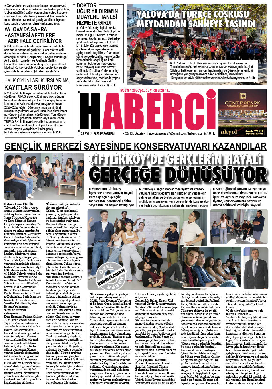 Günlük Gazete Manşeti