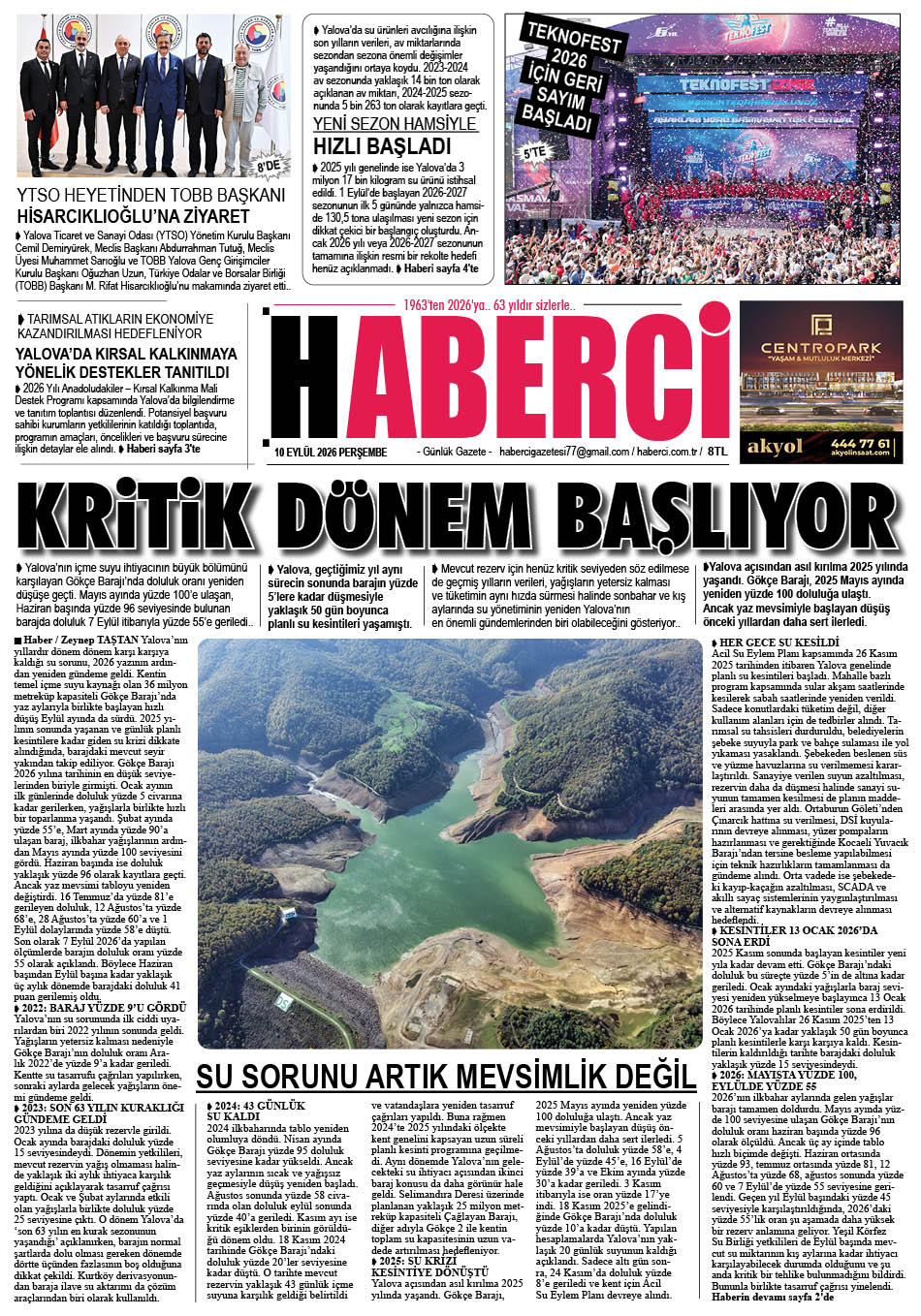 Günlük Gazete Manşeti
