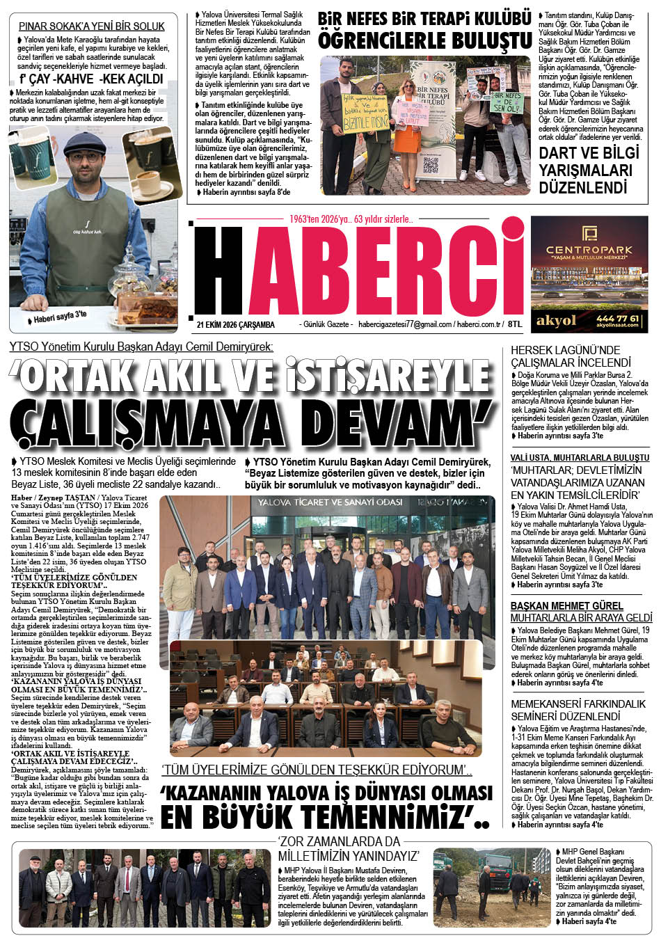Günlük Gazete Manşeti