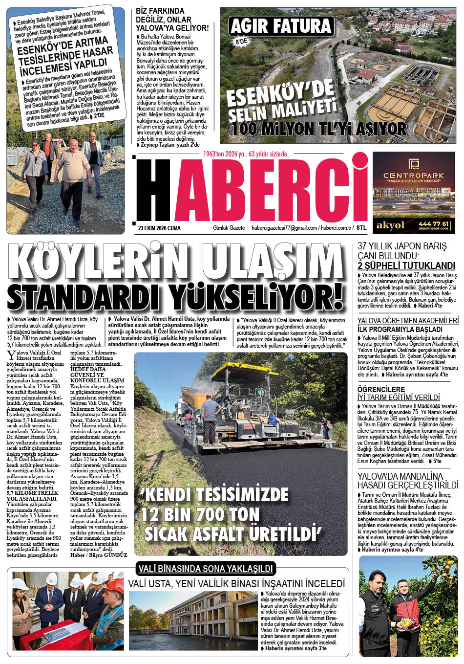 Günlük Gazete Manşeti