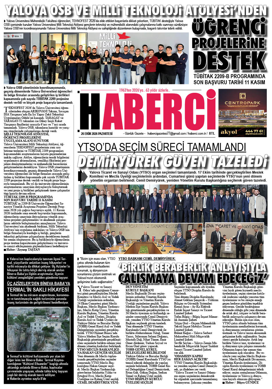 Günlük Gazete Manşeti