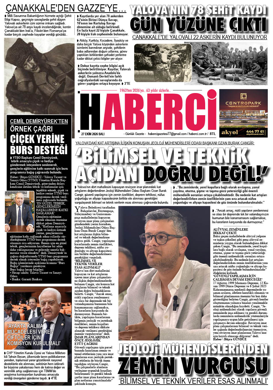 Günlük Gazete Manşeti