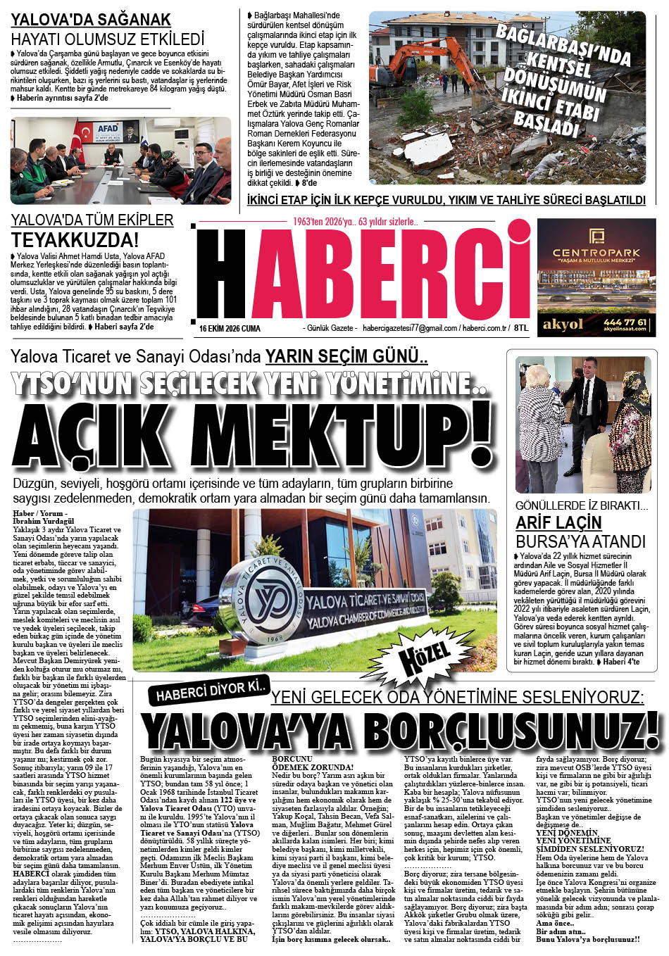 Günlük Gazete Manşeti